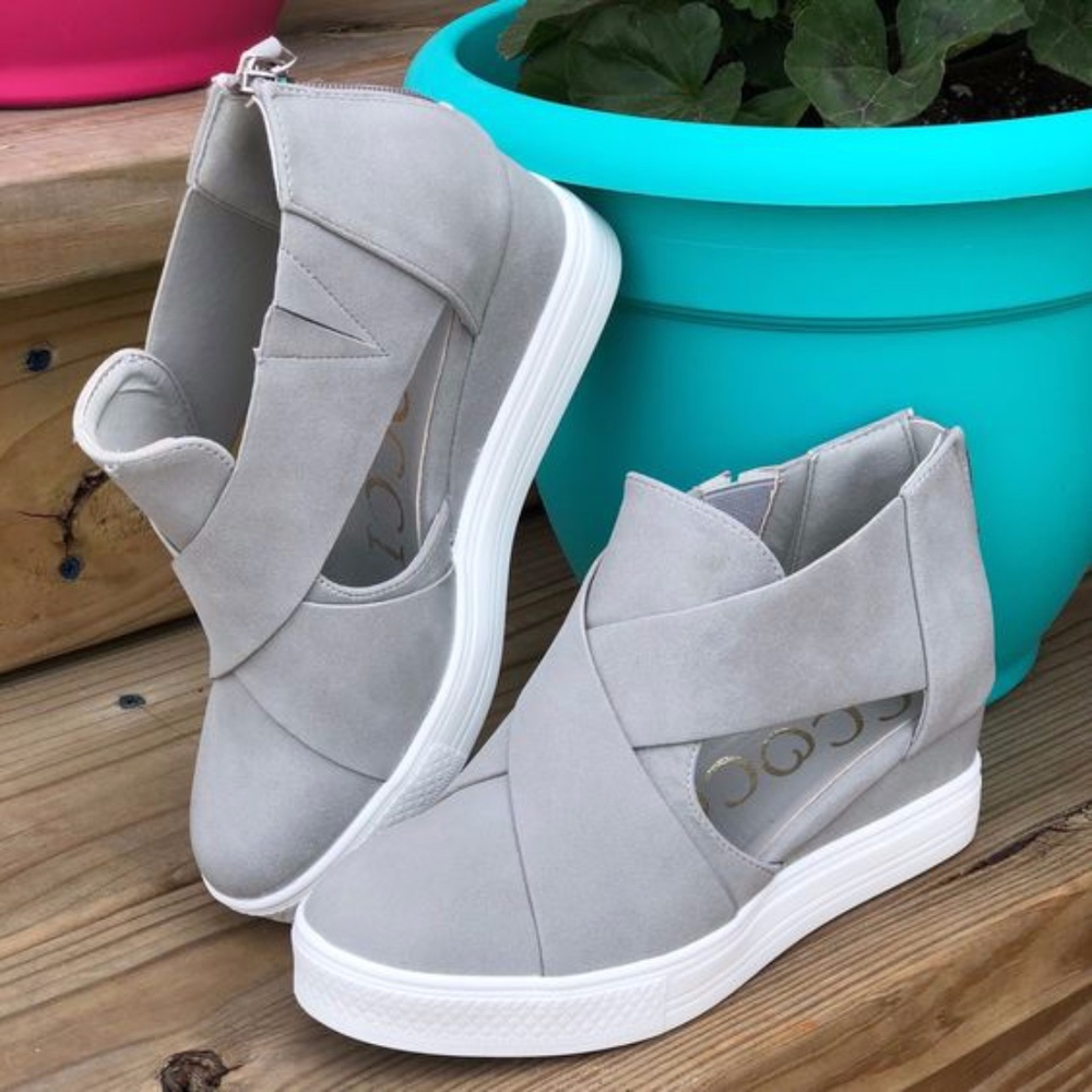 JEFFREY Cut out Sneakers - TAUPE